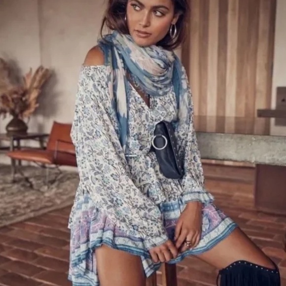 Anthro Tribal Western Hippi Patchwork Pattern Blanket Scarf - Picture 16 of 16